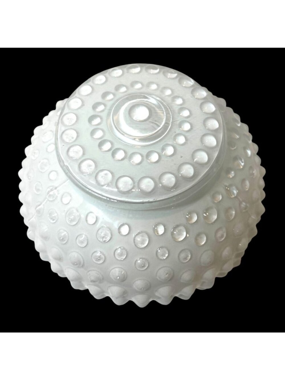 Vintage Frosted Glass Hobnail Light Shade Round Globe Style Elegant Decorative D